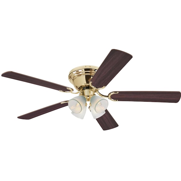 Westinghouse Contempra IV 52" 5-Blade Brass Indoor Ceiling Fan w/Dimmable LED Light 7232400 - main